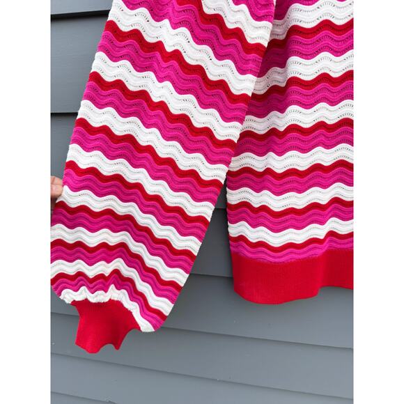 HYACINTH HOUSE Ruby Wavy Stripe Callie Crewneck sweater Medium M - Picture 7 of 8